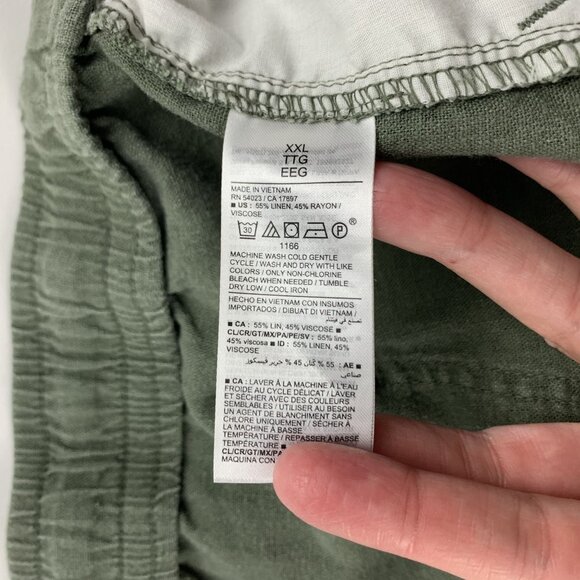 Old Navy Olive Linen Blend High Rise Pull On Shorts XXL - Picture 4 of 5